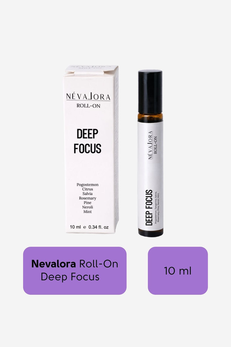 NEVALORA ROLL-ON DEEP FOCUS / ODAK VE ZİHİNSEL NETLİK DESTEKLEYİCİ AROMATERAPİ KOKUSU – 10 ML
